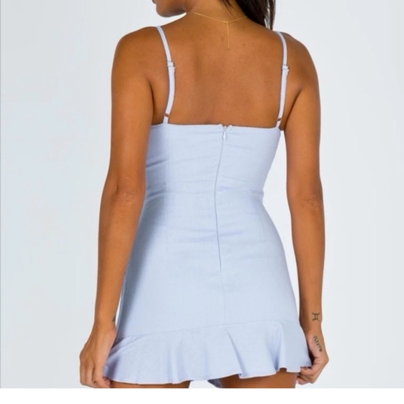 Princess Polly Light Blue Wrap Dress - Picture 2 of 12